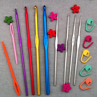 钩针 新手专用 送礼物 彩色金属钩针毛衣针线编织工具套装8只