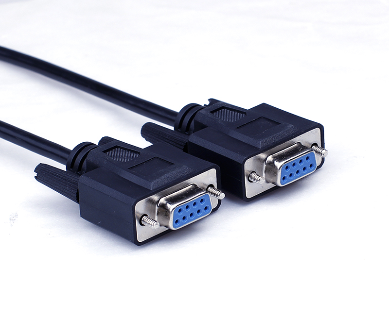 全铜 串口线 9针串口线 母对母 rs232线 直连 交叉 串口线 1.5米_爱酷