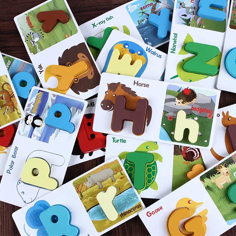 26个英文字母卡片大小写 幼儿园学习早教教具宝宝幼儿童配对玩具