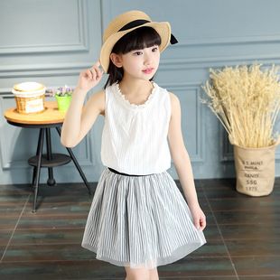 女童装夏季5女孩子8小学生12夏装11牛仔背带裙韩版12到10岁13至9