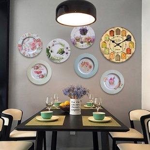 地中海餐厅墙面装饰品北欧挂盘背景墙上装饰盘现代简约创意壁挂饰
