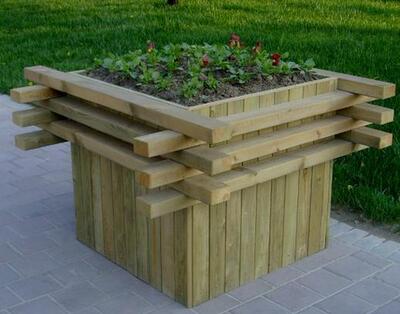 定做户室外花箱防腐木花箱花槽花坛花箱花槽长方形花箱木制花桶