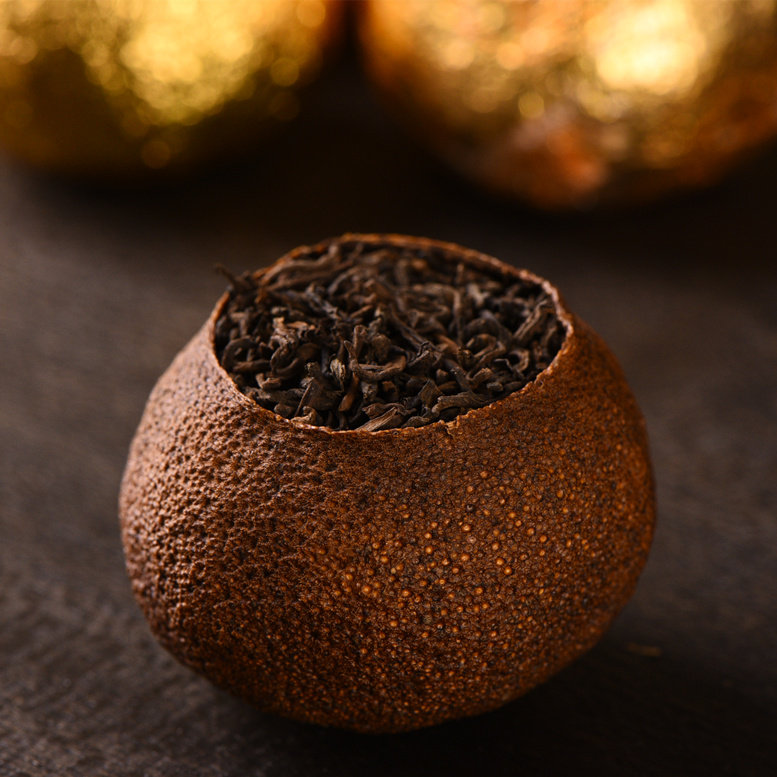 云南普洱茶 桔普茶金桔新会陈皮 特级熟茶 醇香 包邮送布袋