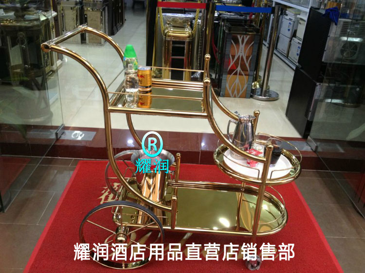 南方星级酒店酒水车 移动送餐车 双层欧式服务车手推车蛋糕车特价