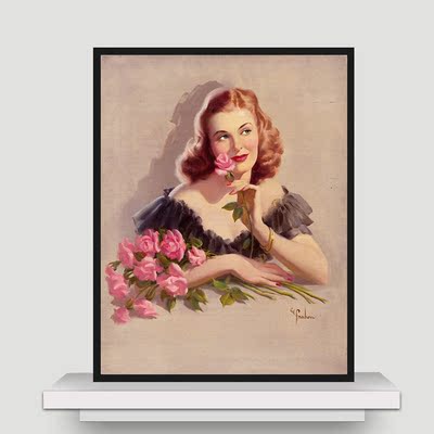 百老汇女郎复古装饰画客厅走廊有框画壁画床头墙画个性创意过道