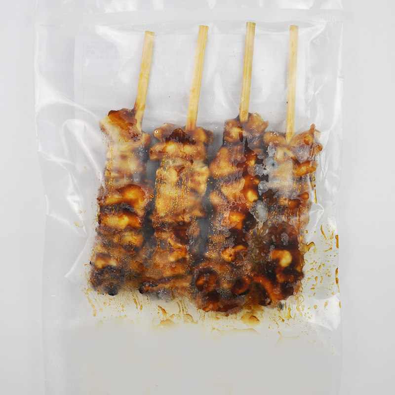 碳烧鸡皮串鸡肉串 烧烤食材休闲美味小吃带酱汁加热即食180g/4串