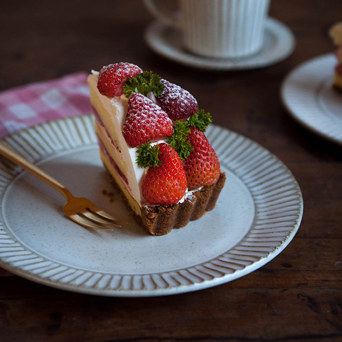 南昔 陶艺家金秀泫手工白色西餐盘 日常西式意面盘点心盘圆盘果盘