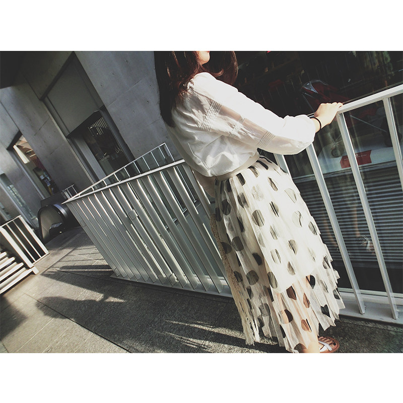 张大奕 jupe vendue 2017年春小小苏格兰风黄蓝格精棉气质半身裙