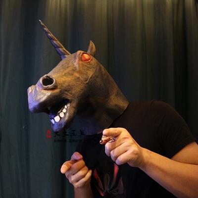 马头面具大猩猩直播表演道具酒吧男女派对可爱搞笑动物面具头套