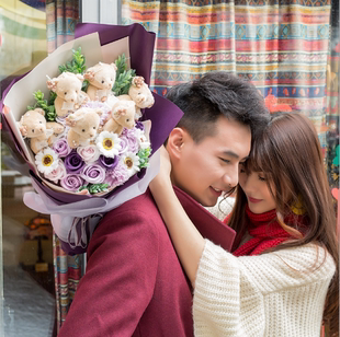礼盒 情人节送女友精品肥皂花礼盒 永生玫瑰花礼盒 韩国香皂花束 直销
