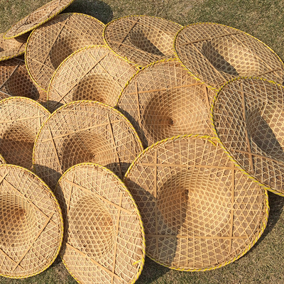 高档防雨斗笠帽竹编钓鱼户外遮阳道具舞蹈装饰表演成人42表演帽子