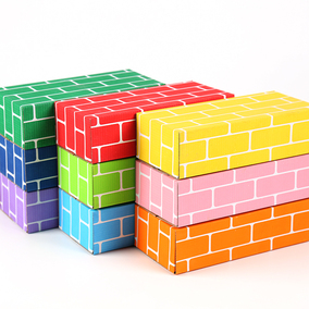 幼儿园搭造构建积木彩色仿真纸砖儿童纸砖头砖块环境布置纸质积木