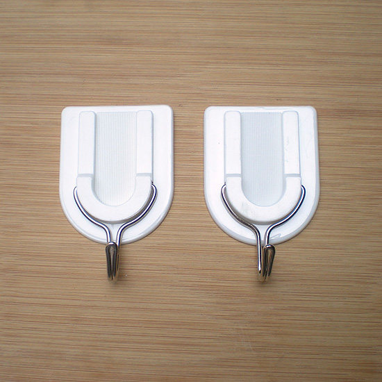 促销荣星白色强力背胶粘挂钩无痕门后粘钩2个装承重3公斤