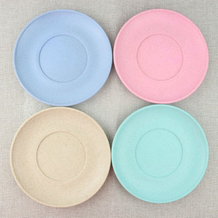 餐具 八方餐具 小碟子 小麦秸秆小清新四色骨碟 经典北欧四色装