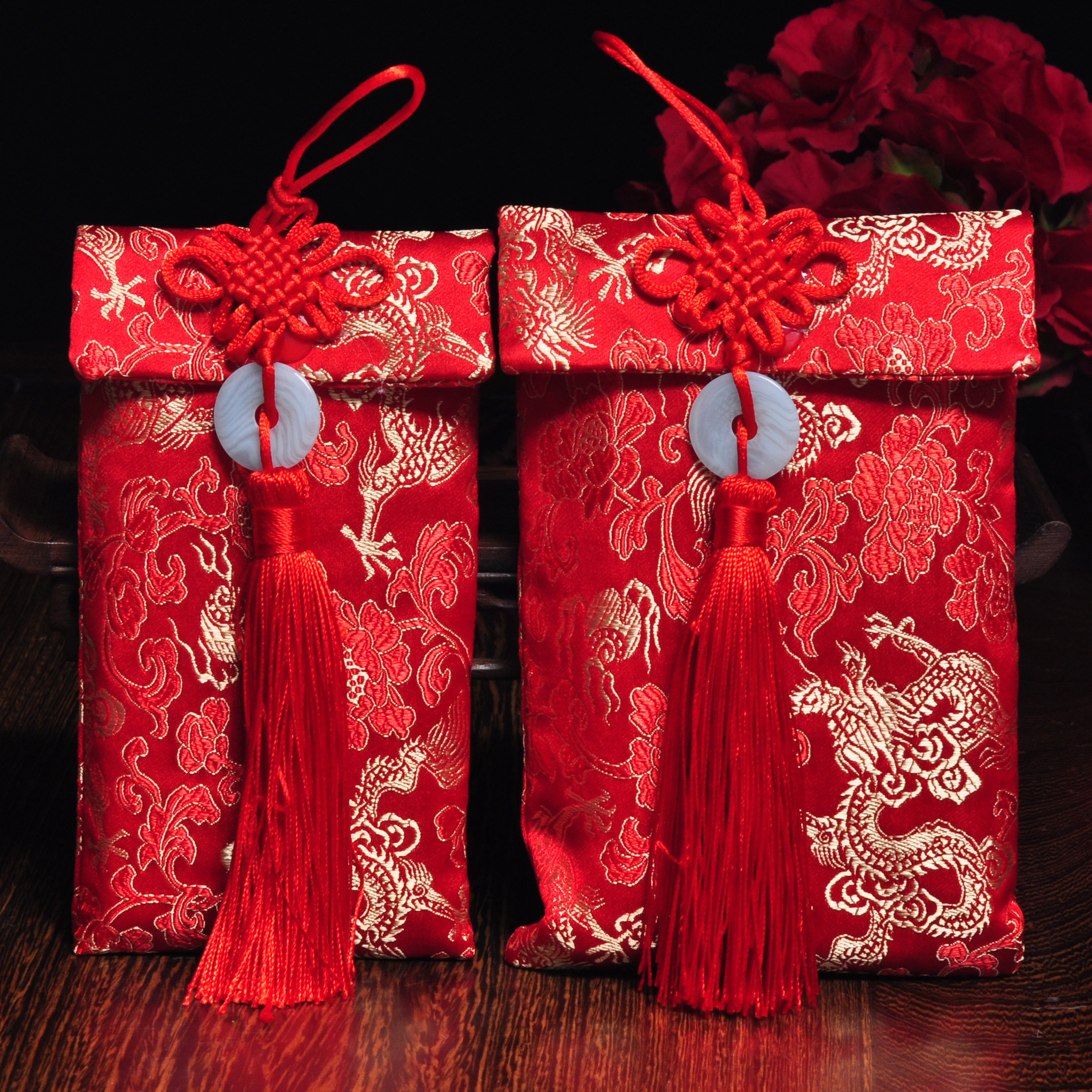 vinyluse 婚庆红包布艺红包 结婚创意红包改口万元锦缎新年红包袋