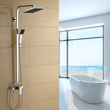 雅鼎8006013全铜豪华冷热双花洒淋浴龙头超薄大花洒实拍图_不打折现价