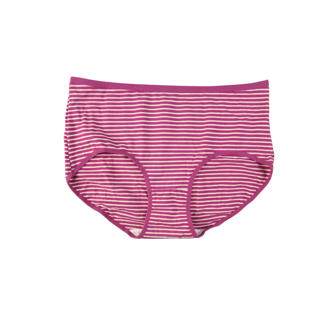 4条装富妮来青年条纹内裤女人中腰弹力棉质提臀女士平角裤13009