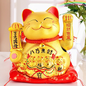 金色招财猫摆件摇手开业礼品电动特大发财猫招财进宝商铺开业摆件