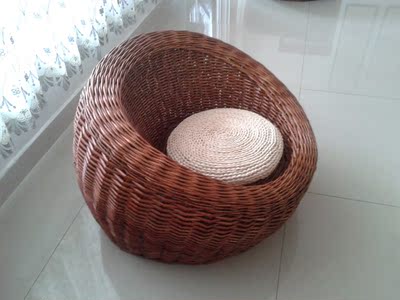 包邮田园柳编椅子球形懒人沙发榻榻米单人沙发椅可爱藤沙发