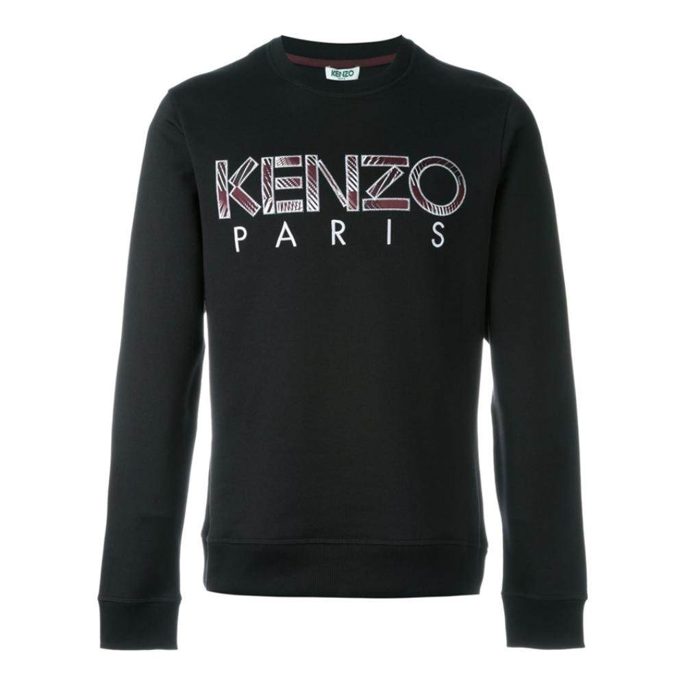 kenzo/高田贤三 男士黑色字母logo棉圆领上衣