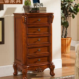 兰馨家具 五斗柜 实木美式五斗橱抽屉 欧式储物柜 收纳柜类 w905