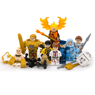 王者荣耀积木周边人偶机甲李白英雄公仔兼容乐高积木人仔拼装玩具