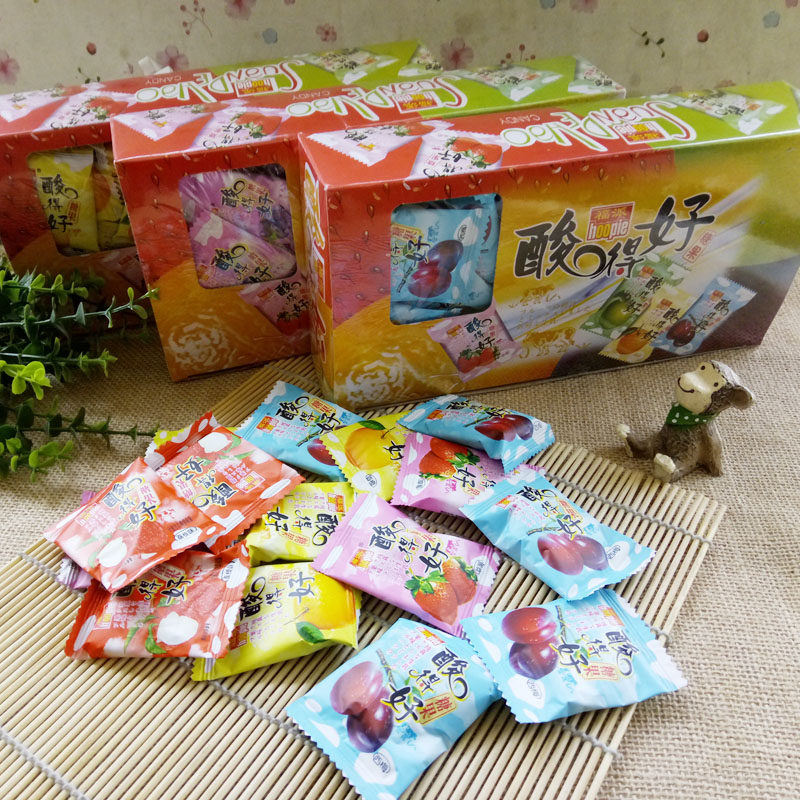 酸得好奶糖喜糖流口水糖果酸甜水果味5g酸的好怀旧小食品休闲零食