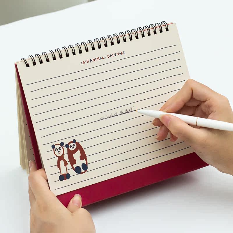 2018年办公桌面卡通小台历 日历笔记本 可爱年历日程计划本记事本