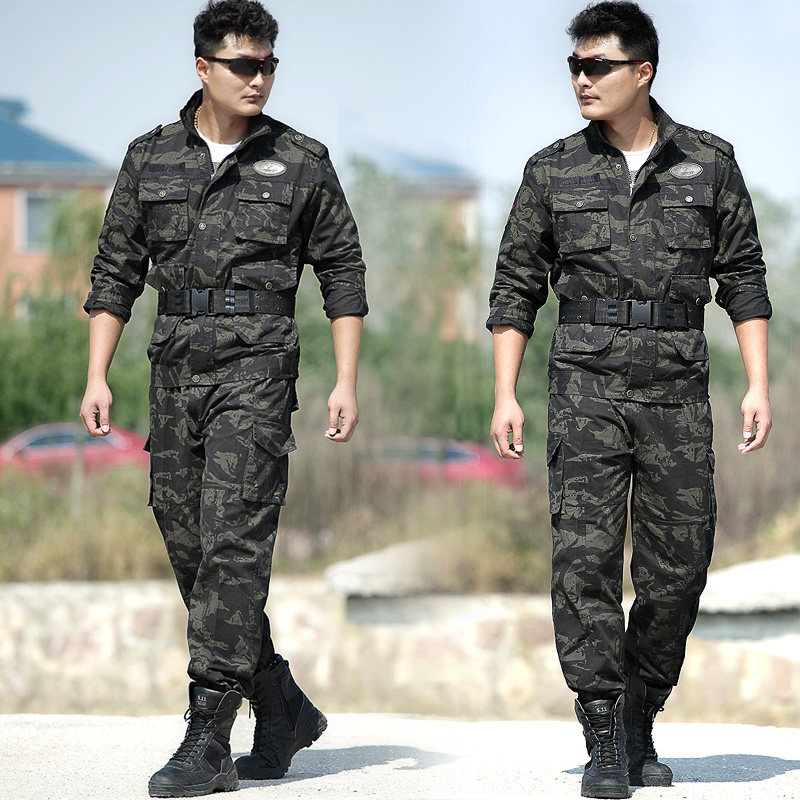 黑鹰迷彩服套装男女防刮耐磨工装特种兵作训服春秋季军装工作服