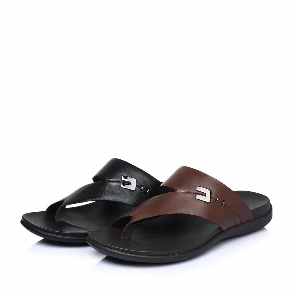 belle/百丽男鞋夏季新款牛皮男鞋凉拖男拖鞋男32639bt6