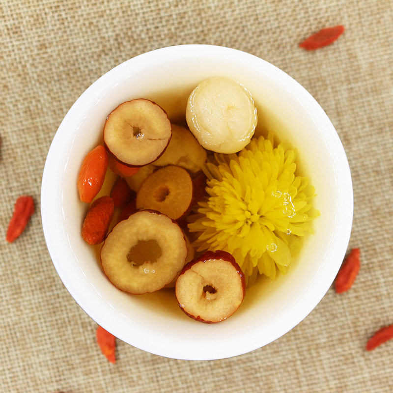 人参桂圆红枣枸杞菊花茶补血补气八宝茶养生茶女人补气血提养颜值