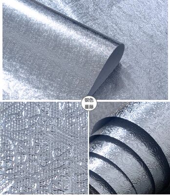 加厚凹凸铝箔纸自粘墙纸壁纸家具翻新贴纸防水防潮橱柜贴纸墙贴