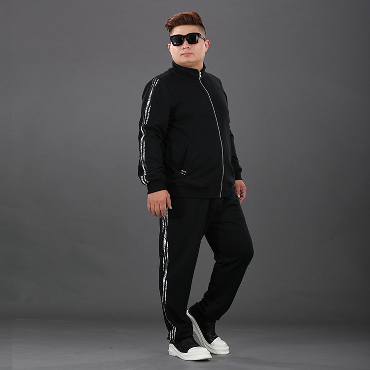 特大码胖子运动套装男装春秋加肥加大肥佬胖人衣服超大号卫衣长裤
