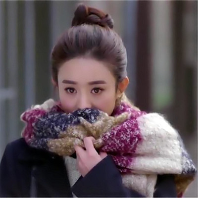 杉杉来了赵丽颖同款毛线围巾女百搭 秋冬学生加厚淑女保暖围脖潮