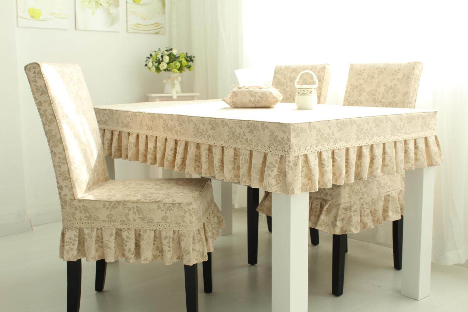 迪韵岚彩田园碎花桌椅套装餐桌布艺坐垫靠背套台布桌凳布一件代发