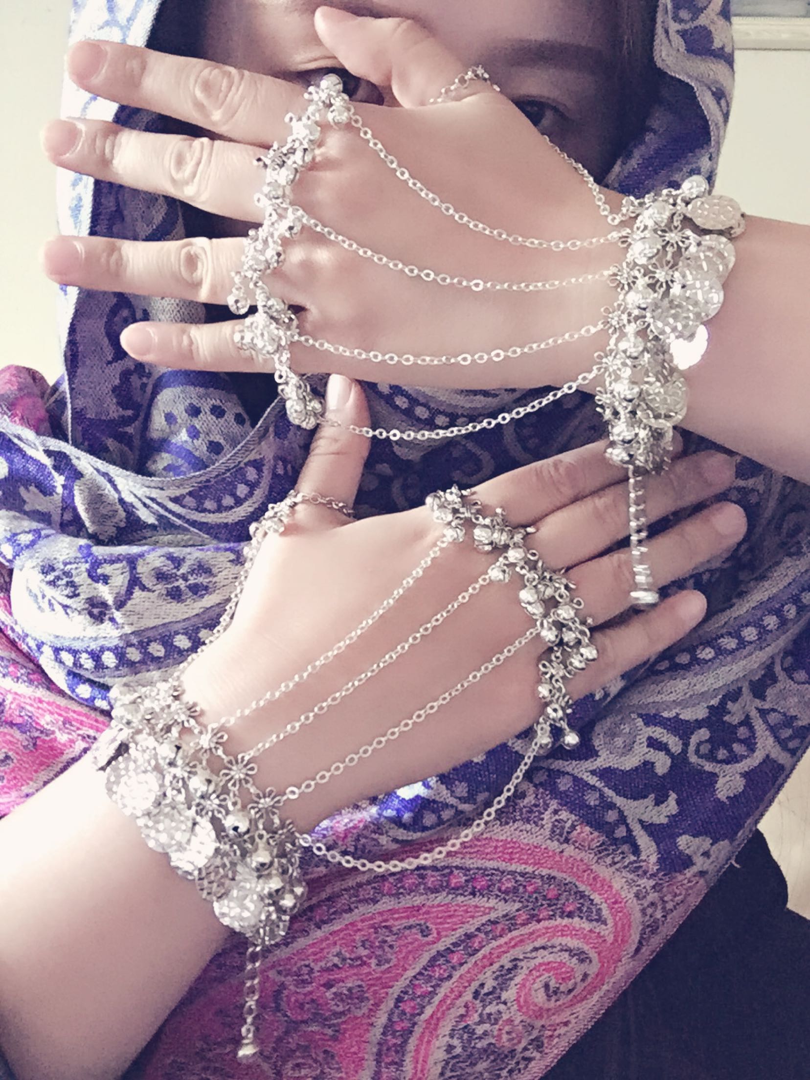 包邮复古民族风大话西游紫霞仙子朱茵唐嫣同款戒指手链一体链女