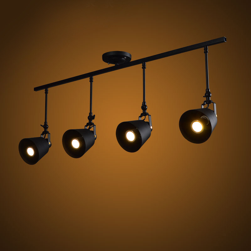 led复古工业风格长臂射灯加长杆吸顶射灯服装咖啡馆餐厅酒吧射灯