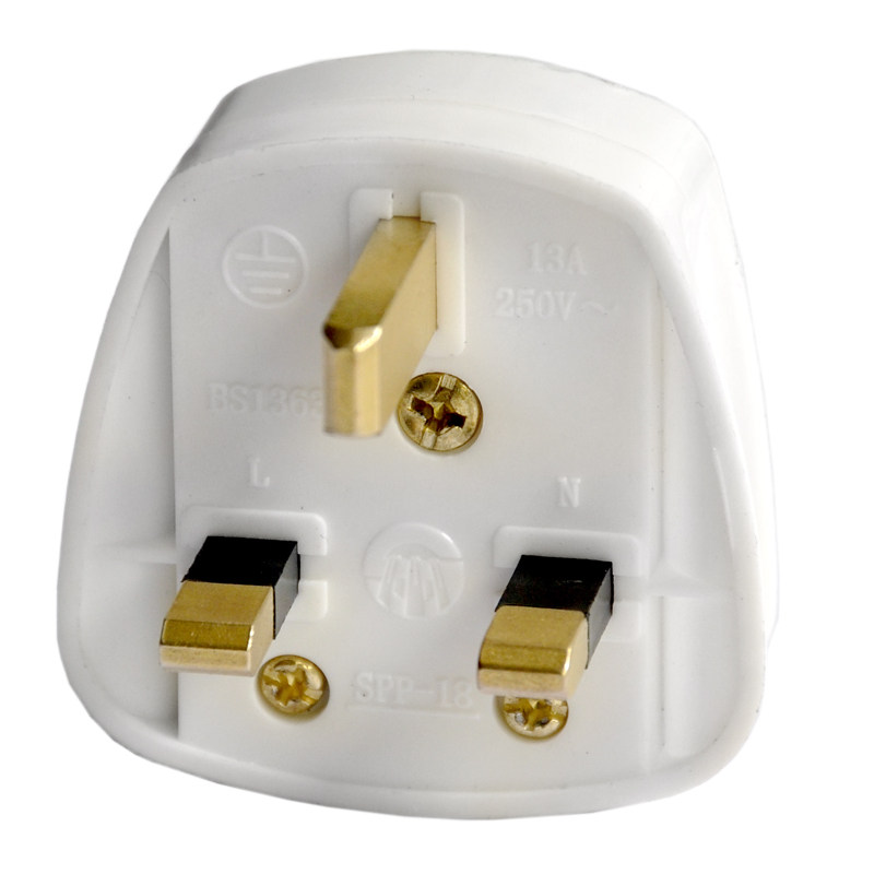 elecall伊莱科英规插头13a 英式接线插头 英标方脚插头带保险管