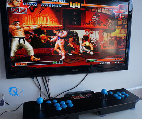 四通双人 家用街机游戏机 电视机格斗月光宝盒4s街机97拳皇98摇杆