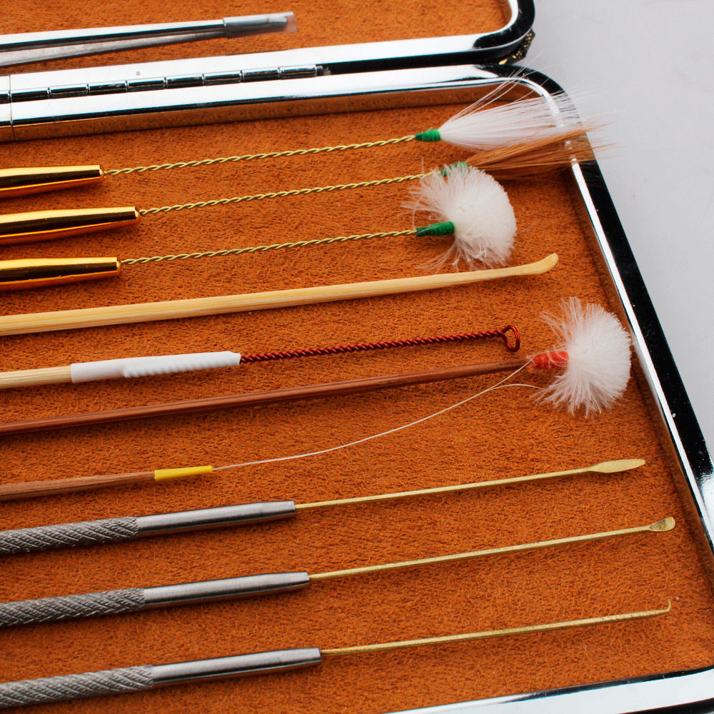 草木香豪华专业采耳工具套装组合打耳朵清洁掏耳朵鹅毛棒扣挖耳勺