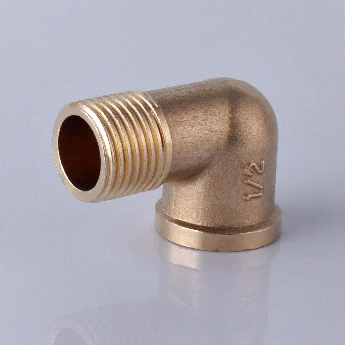 时龙 铜接头 4分内外丝铜弯头 内外牙90度弯头 加厚加长四分弯头