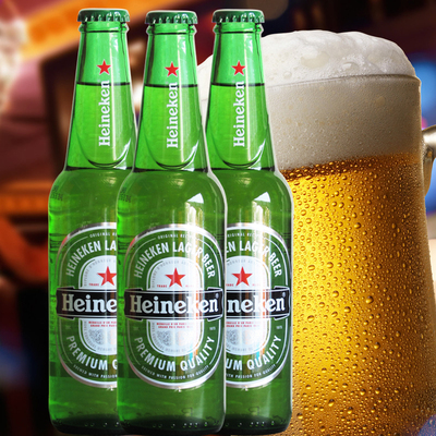 小瓶喜力啤酒【heineken】330ml*24瓶(一箱价) 特惠