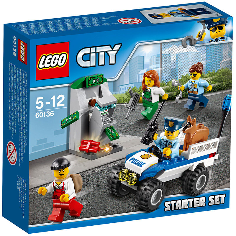 1月新品乐高城市系列60136警察局入门套装lego city积木玩具
