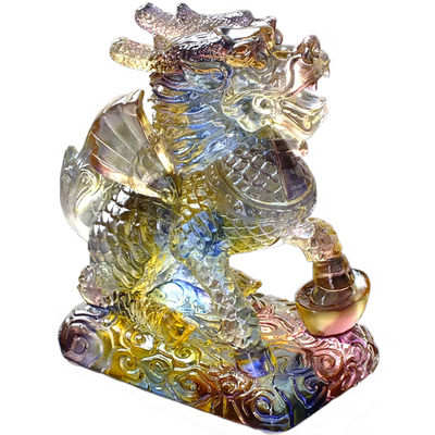 琉璃酒柜装饰品小麒麟摆件一对风水镇宅辟邪招财乔迁搬