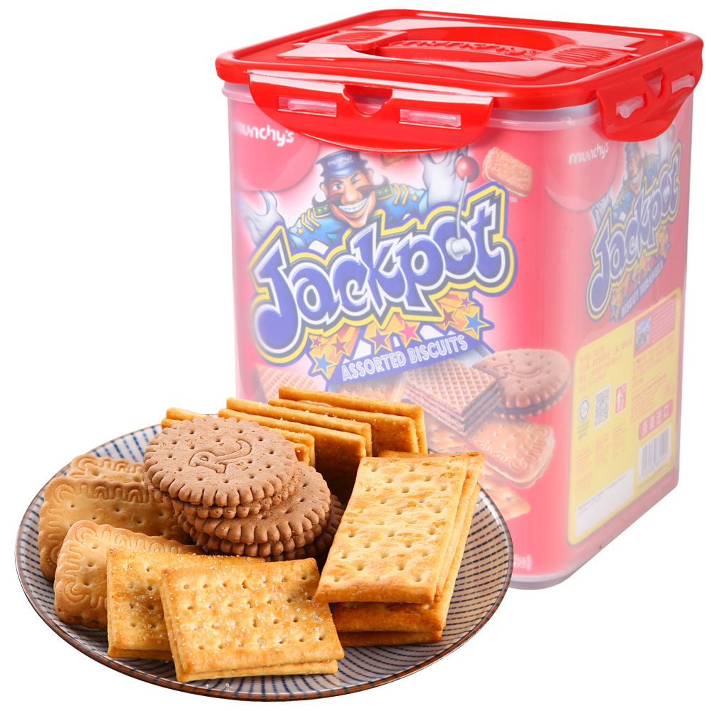 嘉顿 红福什锦饼干 2000g 铁罐装 休闲零食 新年拜年回礼