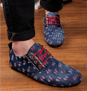 英伦风春夏季破洞乞丐鞋子个性青少年日系带休闲男鞋破布鞋牛仔鞋