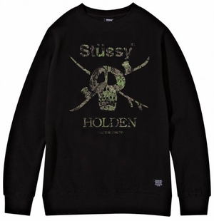 卫衣 现货 x stüssy holden skull crew 骷髅头 套头无帽卫衣