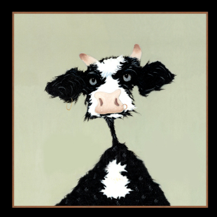 创意北欧装饰画牛现代简约单副餐厅客厅背景墙壁画玄关动物挂画