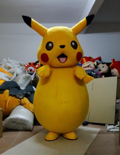 可爱皮卡丘卡通人偶服装,比卡丘人偶 比卡丘 比卡丘道具服玩偶装