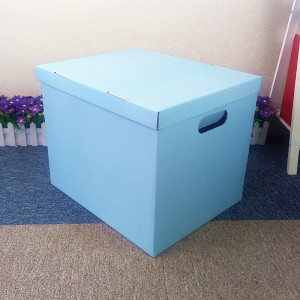 新款纸质收纳箱 防水彩印有盖可折叠收纳纸箱 杂物玩具整理储物箱